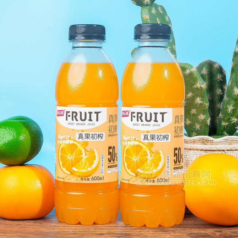 纯乐威真果初榨甜橙复合果汁饮料600ml 