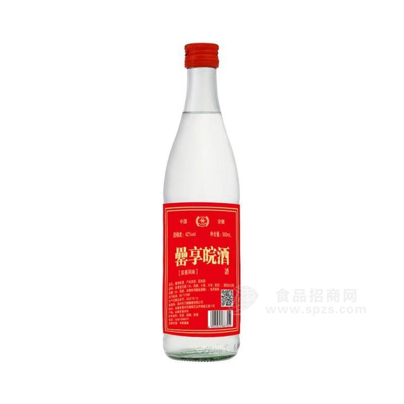 罍享皖酒42%vol濃香風味白酒瓶裝招商500ml