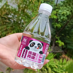 熊貓舞迪玫瑰味蘇打水無(wú)汽蘇打果味飲料瓶裝招商375ml