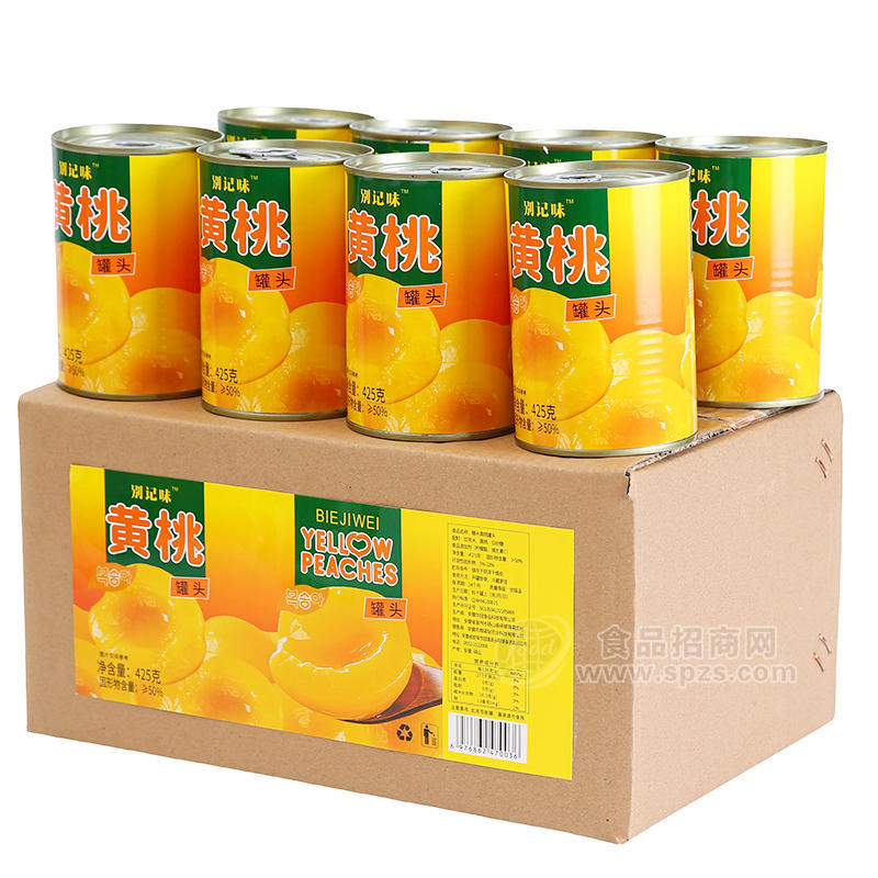别记味黄桃罐头425克马口罐