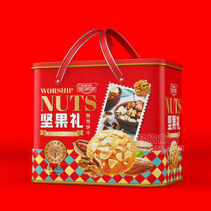 趣啵啵坚果礼酥性饼干铁盒装招商808g