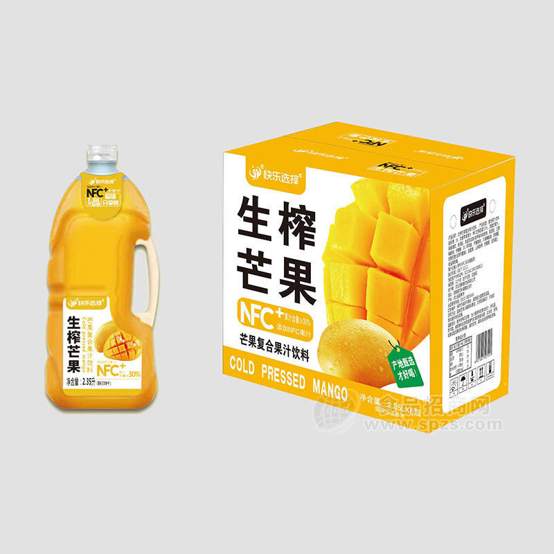 快樂選擇芒果復(fù)合果汁飲料瓶裝招商2.35L