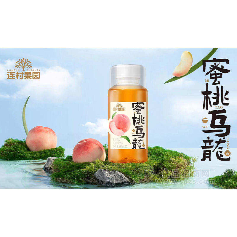 连村果园蜜桃乌龙茶味果汁饮料瓶装招商380ml