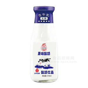 譙國(guó)堂原味酸奶生牛乳發(fā)酵飲品瓶裝招商310ml