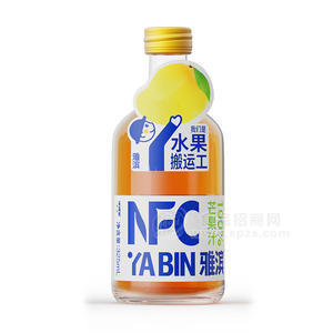 雅濱NFC100%芒果汁果汁飲料玻璃瓶裝招商325ml