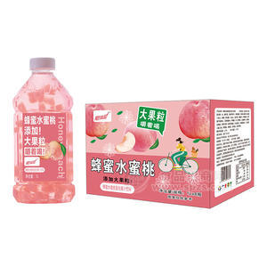 颶風(fēng)能蜂蜜水蜜桃大果粒復(fù)合果汁飲料箱裝招商1L×8瓶