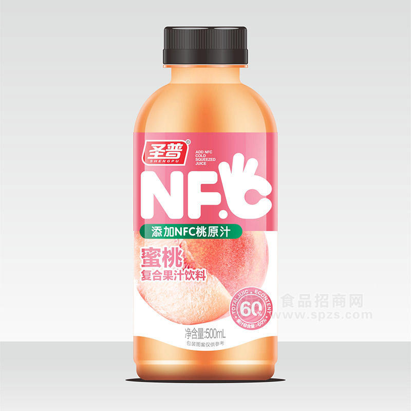 圣普NFC蜜桃復(fù)合果汁飲料瓶裝招商500ml