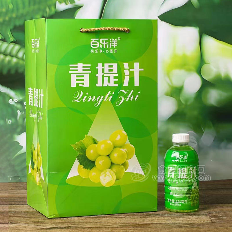 百乐洋青提汁果味饮料瓶装招商350ml