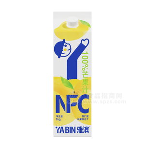 雅濱NFC100%芒果果汁飲料屋頂盒裝招商1kg