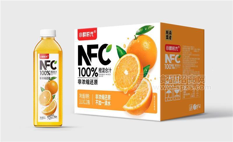 小樣時光NFC果汁橙汁餐飲渠道箱裝招商1L×12瓶