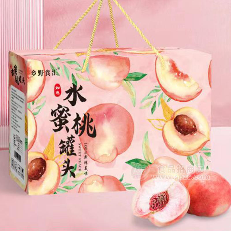 乡野食汇水蜜桃罐头箱装招商