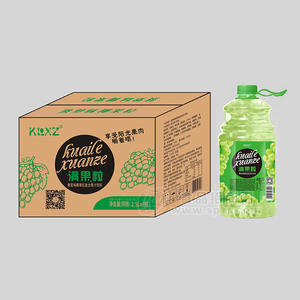 KLXZ滿(mǎn)果粒葡萄味椰果粒復(fù)合果汁飲料箱裝招商2.5L×6瓶