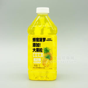 美汁言大果粒蜂蜜菠蘿汁飲料方瓶裝招商1L