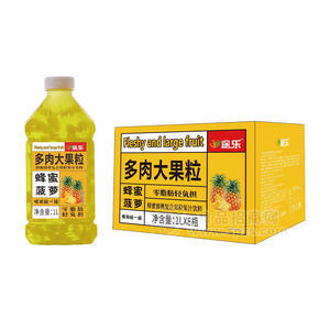 途樂多肉大果粒蜂蜜菠蘿復(fù)合果粒果汁飲料箱裝招商1L×8瓶