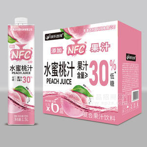 快樂選擇水蜜桃汁復(fù)合果汁飲料箱裝招商1.5L×6盒