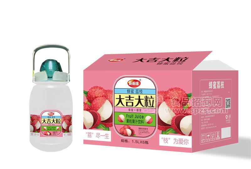 1.5L大吉大利果味果汁饮料蜂蜜荔枝味