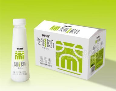 牧巴牧青提栀子酸奶380ml×15瓶含膳食纤维低糖饮品瓶装酸