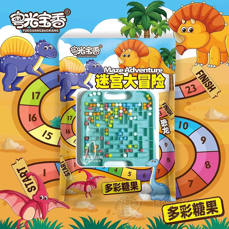 粤光宝香多彩糖果迷宫大冒险袋装招商30g