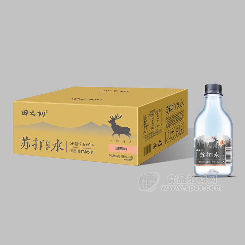 田之初山茶花味蘇打水飲料箱裝招商418ml×24瓶