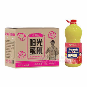 途樂陽光蜜桃果味飲料箱裝招商2.5L×6瓶