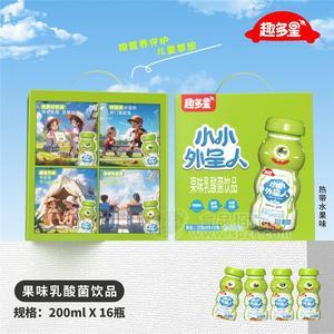 趣多星小小外星人水果味禮盒裝乳酸菌飲料招商200ml×16瓶