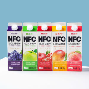 益正元100%NFC果汁屋頂盒1L裝餐飲渠道招商