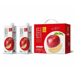 鲜王苹果哈密瓜复合果汁饮品箱装招商1L×6瓶