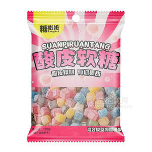 糖啦啦酸皮软糖凝胶袋装糖果招商120g