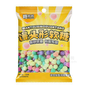 糖啦啦馒头形软糖凝胶袋装糖果招商120g