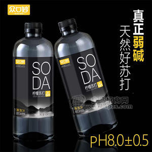 眾口妙檸檬蘇打弱堿性蘇打水飲料瓶裝招商750ml