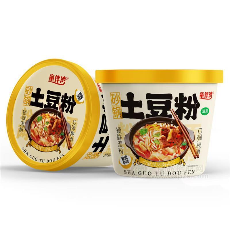 童伴湾砂锅土豆粉麻辣牛肉味粉面两掺清真食品