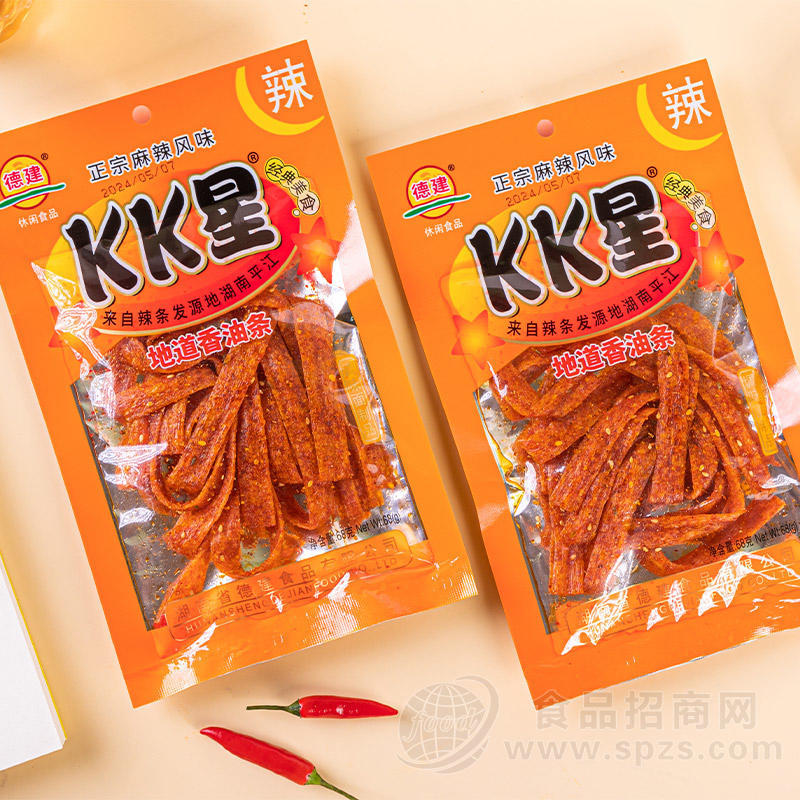 德建KK星麻辣风味地道香油条休闲食品调味面制品袋装招商68g