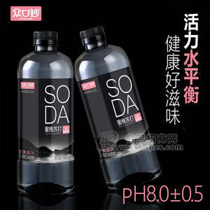 眾口妙蜜桃蘇打弱堿性蘇打水飲料瓶裝招商750ml