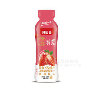 貝因美嚼著喝NFC草莓味酸奶飲品瓶裝招商330ml