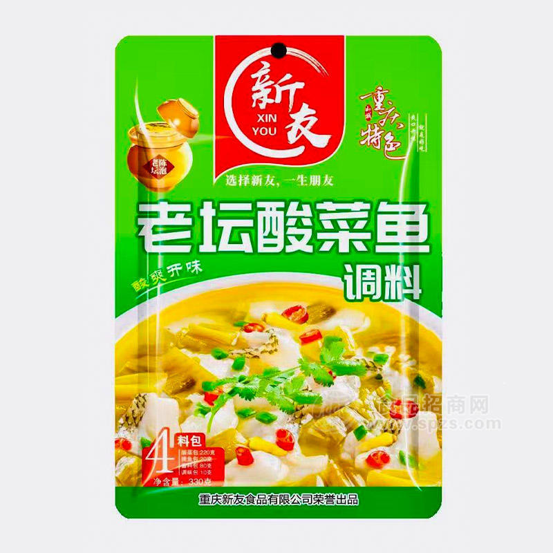 新友老坛酸菜鱼调料调味品330g