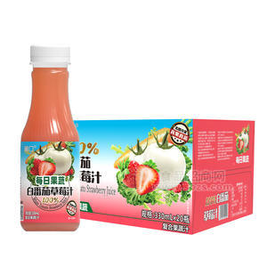 葡口白番茄草莓汁复合果蔬汁饮料330mlx20瓶