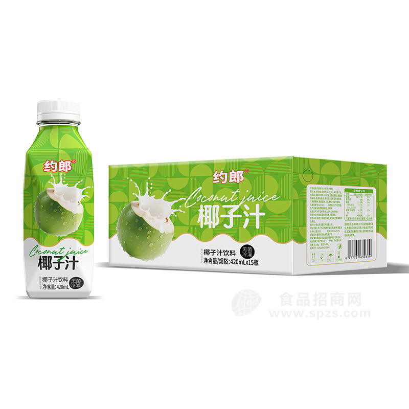 约郎无菌冷灌装椰子汁饮料植物蛋白饮料420mlx15瓶