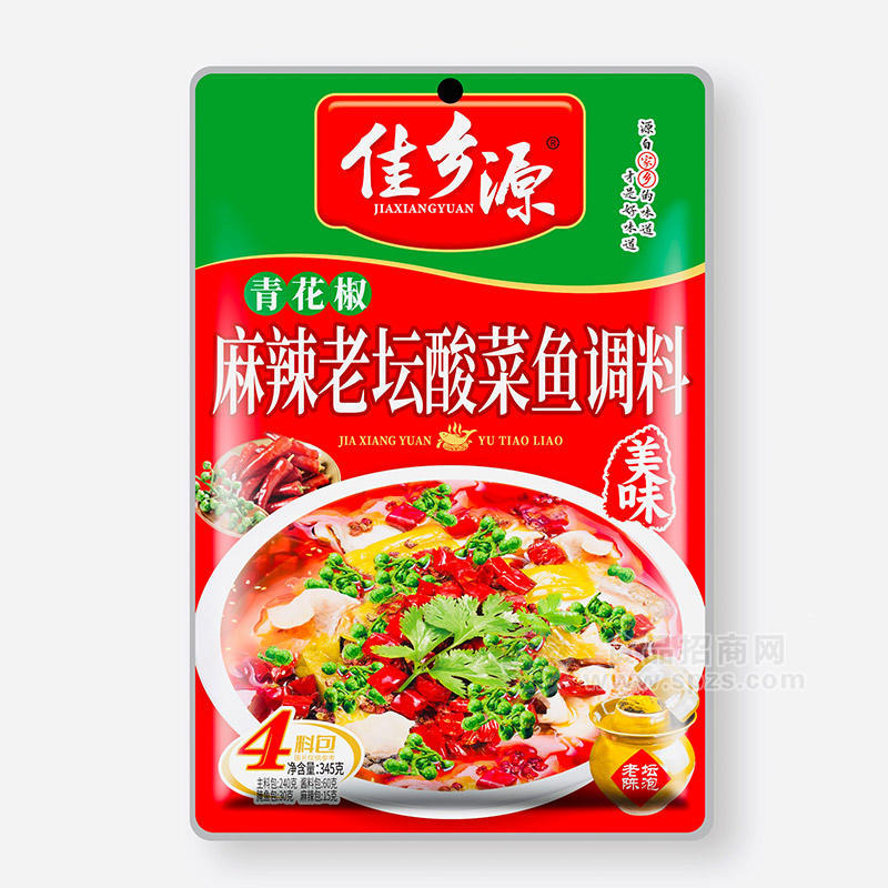 佳乡源袋装青花椒麻辣老坛酸菜鱼调料345g