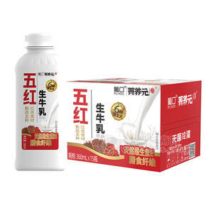 葡口无菌冷灌装五红生牛乳乳饮料360mlx15瓶