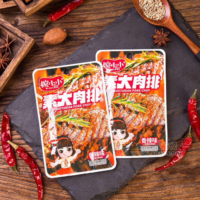 婉小小香辣味素大肉排休闲食品26g招商