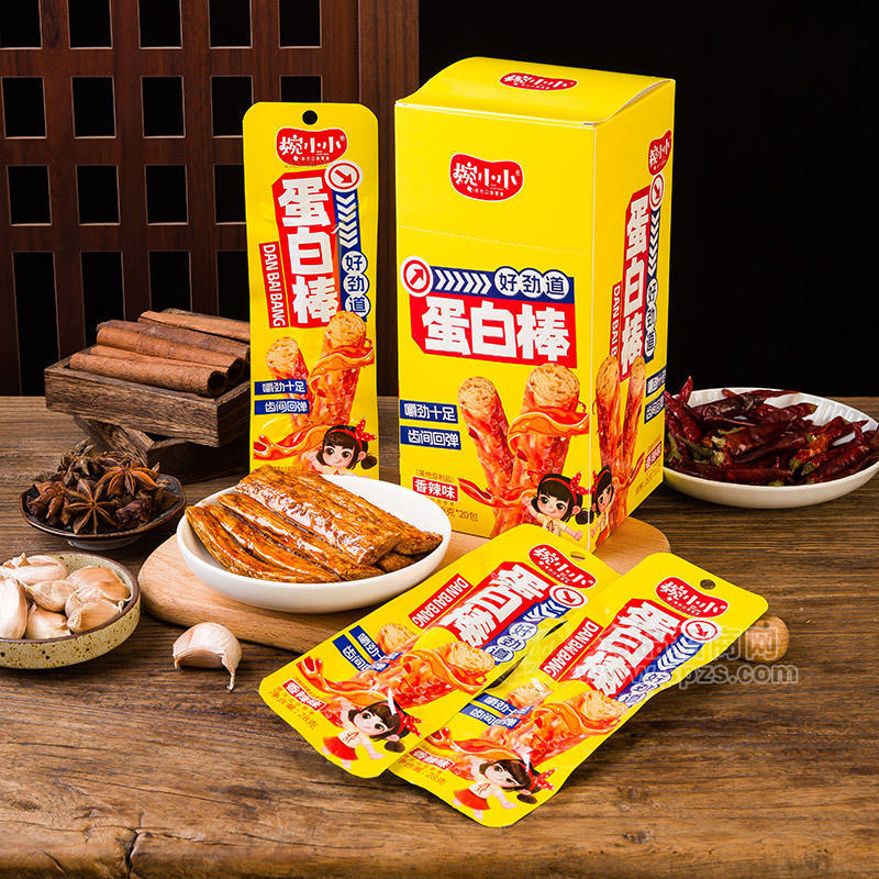 婉小小香辣味蛋白棒休闲食品28gx20包