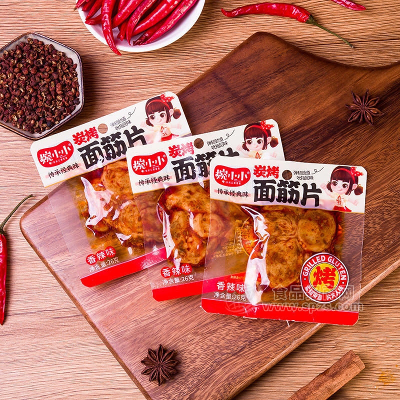 婉小小香辣味炭烤面筋片休闲食品26g