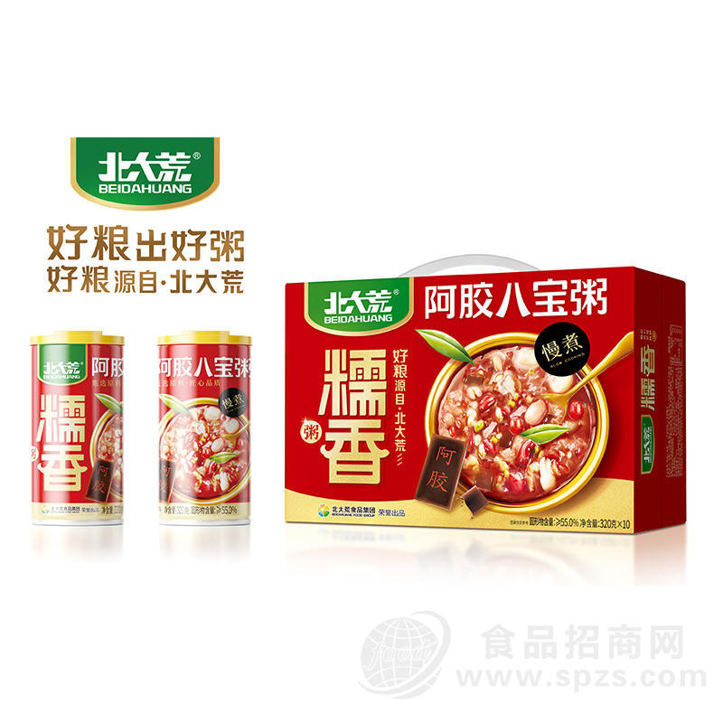 北大荒阿胶八宝粥方便粥方便食品320gx10瓶