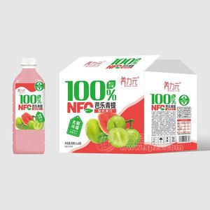 养力元100%芭乐青提复合果汁饮料1LX8瓶