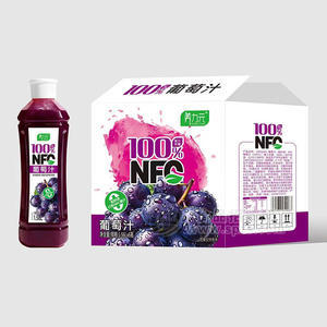 养力元100%NFC葡萄汁果汁饮料1.56LX6瓶