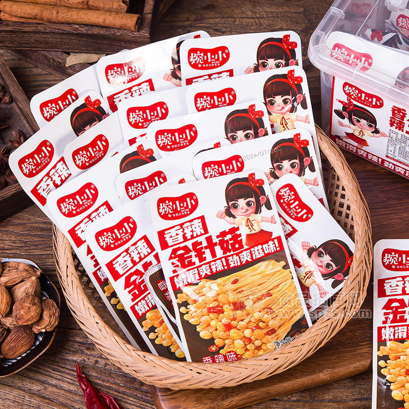 婉小小香辣味金针菇休闲食品小零食