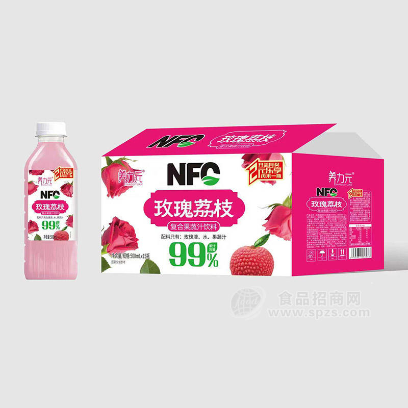 养力元玫瑰荔枝复合果蔬汁饮料果汁饮料500mlx15瓶