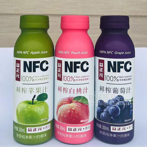 益正元NFC鲜榨苹果汁白桃汁葡萄汁果汁饮料300ml