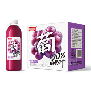 益和源NFC100%葡萄汁果汁饮料1.25LX6瓶