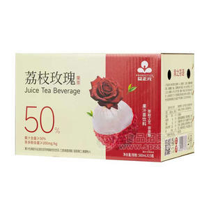 益正元荔枝玫瑰果茶果汁茶饮料560mlx15瓶